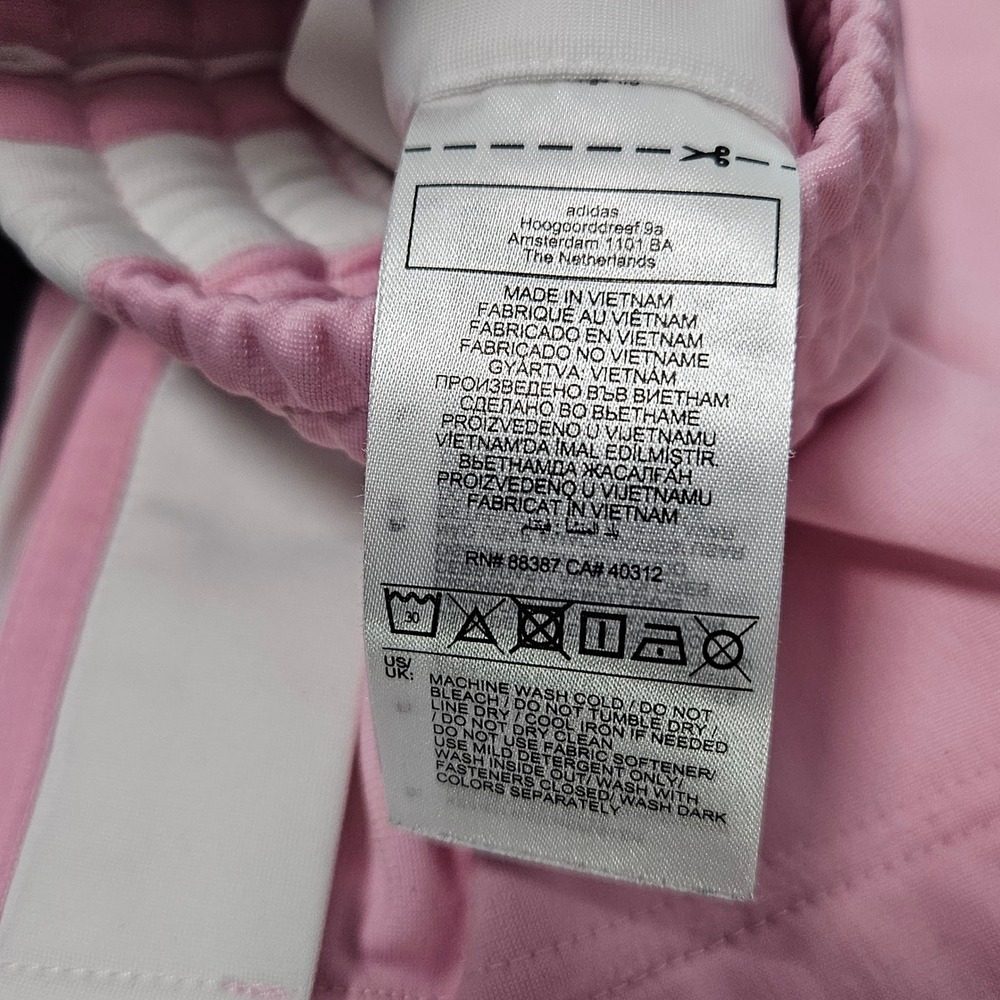 Adidas Pink Snap Track Pants 3 Stripe Wide Leg Y2K Athleisure Women's XS - Picture 8 of 8